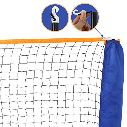 Adjustable Height Portable Badminton Net, Competition Multi Sports Indoor Outdoor Net for Kids Volleyball, Pickleball, Soccer Tennis, Lawn Tennis, Easy Setup for Backyard, Beach, Carry Bag Included