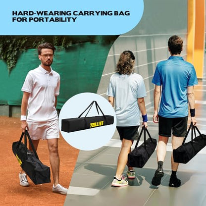 Teillnet Pickleball Net Set – 22FT Portable Net with Metal Holder & 4 Balls, Sturdy Steel Frame Ultra Stable Easy Setup & Carrying Bag 35.4"x7.5"x7.1", Weather-Resistant for Outdoor Indoor Driveway