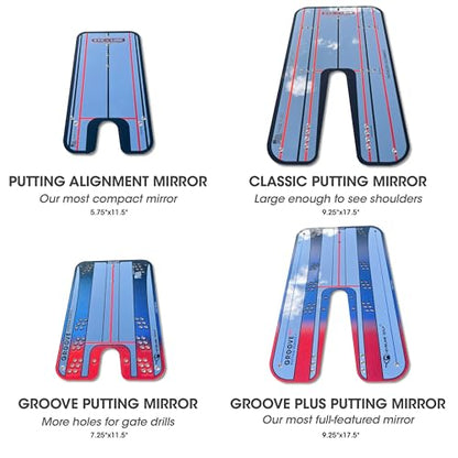 Genuine EyeLine Golf Alignment Putting Mirror - Top Training Aid on The PGA Tour - See Rapid Improvement - Helps Beginner, Junior, and Scratch Golfers - color: Classic Putting Alignment Mirror - SMALL