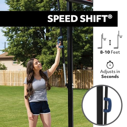 Lifetime Outdoor Portable Basketball Hoop, 48 Inch Backboard, 8-10 Ft Speed Shift Adjustable Height