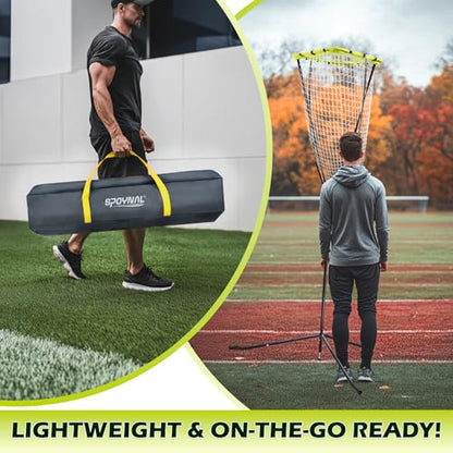 Volleyball Training Equipment, Volleyball Setter Training Net with Adjustable Height (7.5-10.5 FT) & Angle, Serve Trainer Equipment with Carry Bag for Serving, Spiking & Setting Drills