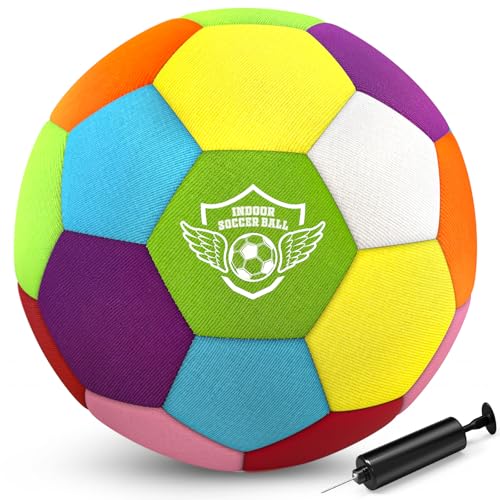 HopeRock Size 4 Indoor Soccer Ball -Soft Silent Foam Size 4 with Realistic Bounce for Youth Skills Practice, Dribbling & Juggling, for Home Use, Ideal Soccer Gift for Kids 3-12