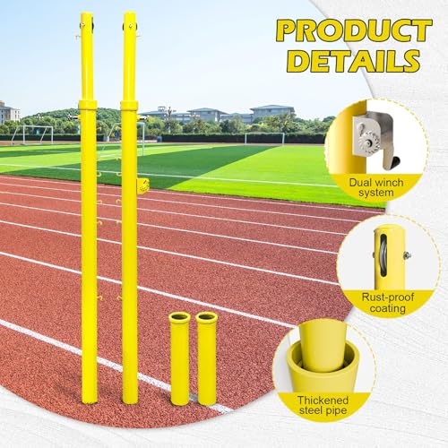 8ft Professional Volleyball Net,Indoor Volleyball Net Outdoor Heavy Duty Volleyball Net Systems, Portable Adjustable Height 5'1"-8', for Backyard School Grass