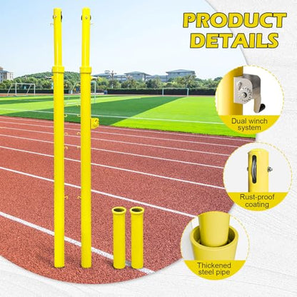 8ft Professional Volleyball Net,Indoor Volleyball Net Outdoor Heavy Duty Volleyball Net Systems, Portable Adjustable Height 5'1"-8', for Backyard School Grass