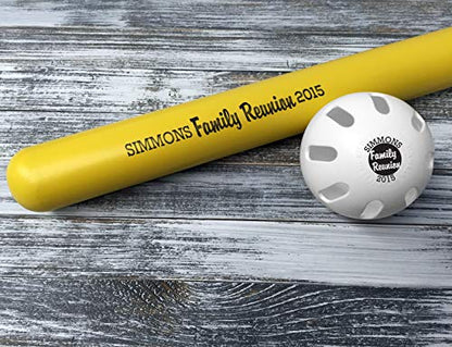 Personalized Plastic Bat & Ball Combo Gift - color: Family Reunion