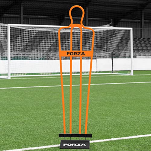 FORZA 6ft Airflow Soccer Mannequin | Wind-Resistant Free Kick Training Dummy for Coaching Drills & Shooting Practice | Shatterproof PVC with Ground Spikes & Optional Base - Pack of 1 or 3 - color: Orange, size: Pack of 1, style: With Bases
