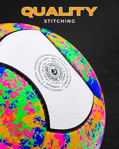 Carnaval 18 Panel Soccer Ball – Professional Training Soccer Ball for Grass Fields – Durable TPU Machine Stitched Soccer Balls – Sizes 3, 4 & 5 – Outdoor Practice & Match Play