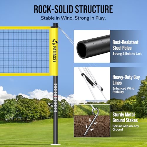 Badminton Set for Backyard, Outdoor Badminton Net with Anti-Sag Design, 4 Professional Badminton Rackets, 4 Shuttlecocks and Carry Bag for Lawn or Beach