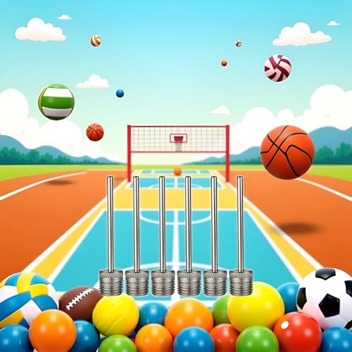 6Pcs Stainless Steel Balls Pumps Inflation Needle Air Inflate Pumps Needle for Basketball Soccer Balls Volleyball Pumps Inflation Needle Basketball Football Air Pumps Accessories