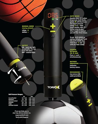 Smart Ball Pump - Rechargeable Portable Electric Air Pump, Patented Auto Inflate/Deflate, Auto-Calibration, 0.1 PSI Precision Gauge, Heavy-Duty Needle & Neoprene Travel Case
