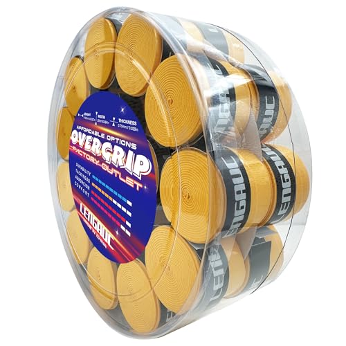 Tacky Overgrips,Tennis/Badminton/Pickleball/Paddle 30/60 Pack, Tacky Anti-Slip and Absorbent Grip, Colorful,Comfort Grip Tape,Absorb Sweatbands Anti Slip - color: 30 Pack 0.029 inch Yellow Colours