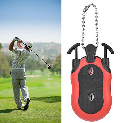 Golfs Score Counter, Portable Golfs Bag Shape Score Counter One Person Shows 1-99 Points with Key Ring for Competitions Games (Red