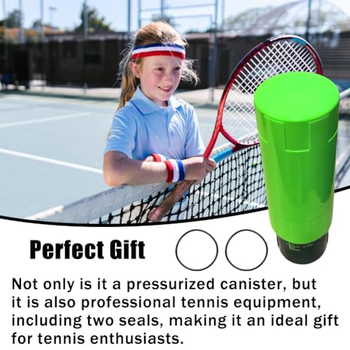 Tennis Ball Pressurizer, 3-Ball Capacity, 14 PSI, with Extra Sealing Ring,Extends Tennis Ball Life,Revives Old Balls, Tennis Lovers,Green
