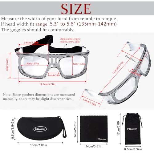Andux Unisex Sports Glasses Anti Fog Goggles for Basketball Dribbling, Lacrosse, Eye Training LQYJ-01 - color: Grey