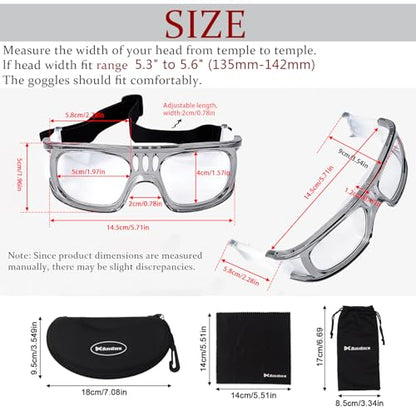 Andux Unisex Sports Glasses Anti Fog Goggles for Basketball Dribbling, Lacrosse, Eye Training LQYJ-01 - color: Grey