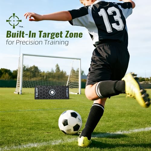 4-Angle Soccer Rebounder Board, Portable Soccer Rebound Wall for Passing, First Touch & Shooting Training, Heavy Duty HDPE Kick Back Trainer