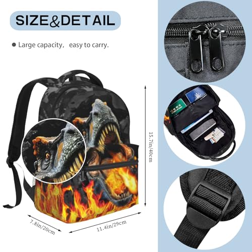 Dinosaur Backpack for Boys School Backpack for Kids Dinosaur Print Boys Backpacks Lightweight Waterproof Adjustable Kids Backpacks Students Bookbag for Children Teens Ages 6-18 - color: Dinosaur