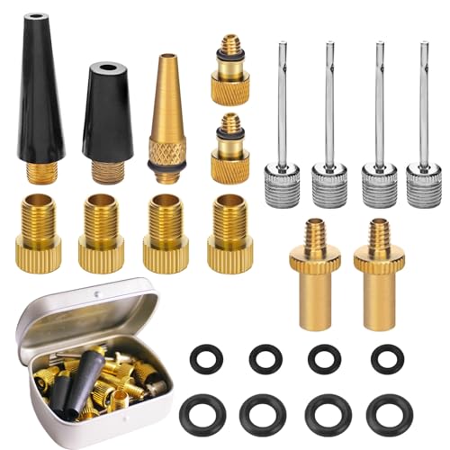 23PCS Universal Ball Pump Needle Kit for Basketball Football Bicycle Tires with Multi-Valve Adapter DV AV SV Portable Sports Ball Inflator Accessories