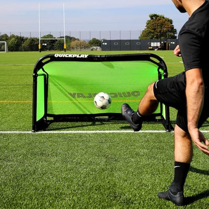 QuickPlay Pro Alu Training Soccer Goals - Portable Pop Up Soccer Goals with Aluminum Frame, Backyard Soccer Nets for Kids Soccer & Soccer Training Equipment with 10-Second Foldable Packdown