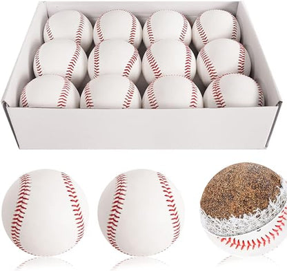 Official Size Practice Training Baseballs 12 Balls Pack Blank Baseball Sports Youth/Adult for League Play, Pitching, Batting, Fielding, Autograph, Gifts(One Dozen)