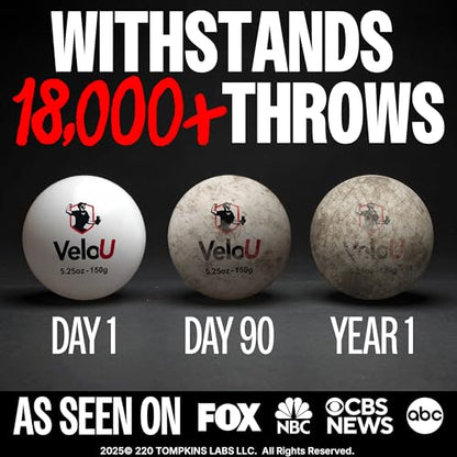 Weighted Baseballs 6 Ball Set: Increase Throwing Velocity & Arm Strength - Withstands 18,000 Throws - Weighted Balls for Pitching & Throwing - Plyo Balls - Ideal Training Tool