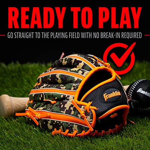 Franklin Sports Kids Baseball Gloves - RTP Youth Teeball Glove + Ball Set - Boys + Girls Teeball Mitt - 9.5" - color: Orange