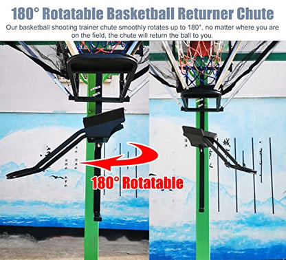 Basketball Hoop Returner Shot Return Apparatus Portable Shooting Trainer Time Saving Attachment with Bag Reboun