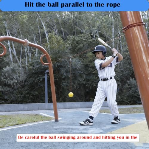 Batting Swing Trainer for Baseball and Softball,Solo Baseball Softball Hitting Trainer,Rope Bat Swing Trainer,Softball Training Equipment,Baseball Swing Training for Backyard
