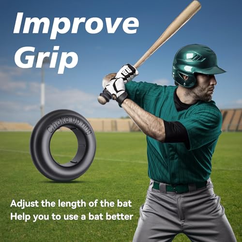 MIPREZT 5 Packs Baseball Bat Grip Choke Up Rings Choke Ring Baseball Softball Teeball Tball Bat Choke Up Ring Bat Knob Baseball Bat Accessories - color: Black