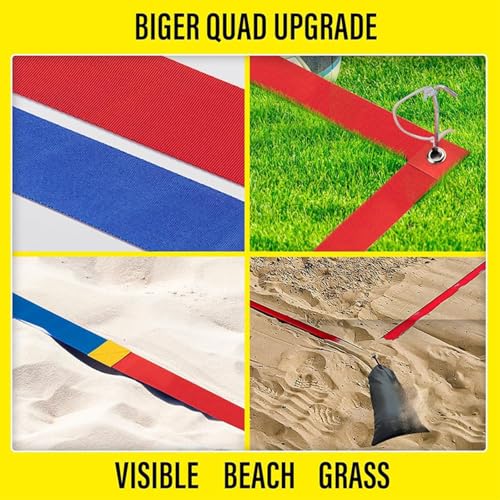 Beach Volleyball Courts Boundaries Line Kits Webbing Marker Beach Line Borderline Easy to Use Volleyball Webbing Marker - color: Blue