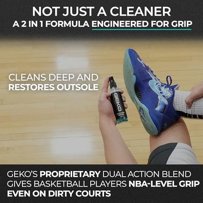 Geko 2-in-1 Grip Restore & Cleaner – #1 Golf, Basketball, Football, Volleyball, and Baseball Grip Spray – Restores Grip, Shoe & Glove Traction, Removes Dirt & Oil, Restores Control & Consistency