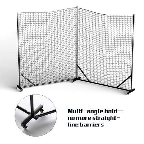 MR Ball Stop Net System, Movable Heavy Duty Backstop Net, 2 in 1 Multi-Sport Stop Netting, Ball Barrier Sports Practice Barrier Net for Professional, College and Grade School Training - size: 20 Ft