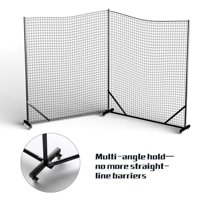 MR Ball Stop Net System, Movable Heavy Duty Backstop Net, 2 in 1 Multi-Sport Stop Netting, Ball Barrier Sports Practice Barrier Net for Professional, College and Grade School Training - size: 20 Ft