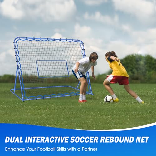 Soccer Baseball Rebounder Net, Soccer Goal Net, Volleyball Softball Rebound Pitchback Net Quick-Switch Angle Training for Control, Passing Practice, Bounce Back Rebounder Goals Gifts Trainer Equipment