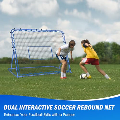 Soccer Baseball Rebounder Net, Soccer Goal Net, Volleyball Softball Rebound Pitchback Net Quick-Switch Angle Training for Control, Passing Practice, Bounce Back Rebounder Goals Gifts Trainer Equipment