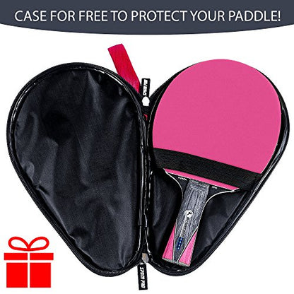 Ping Pong Paddle with Killer Spin + Case for Free - Professional Table Tennis Racket for Beginner and Advanced Players - Improve Your Ping Pong Skills with JT Ping Pong Paddle Set