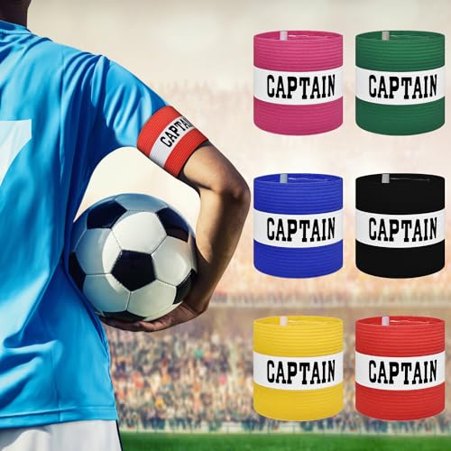 Captain Armbands for Soccer, Unisex Captain's Armband Adjustable Football Arm Bands Adults & Youths Elastic Captain Arm Band Team Sports Accessories - color: Red