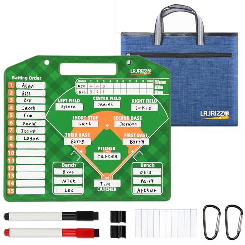Magnetic Baseball Lineup Board，Baseballs Lineup Cards Baseball Lineup Board for Dugout Baseballs Clipboard for Coaches Softball Coach Must Haves Marker Boards Baseball Coaching Accessories（Green）
