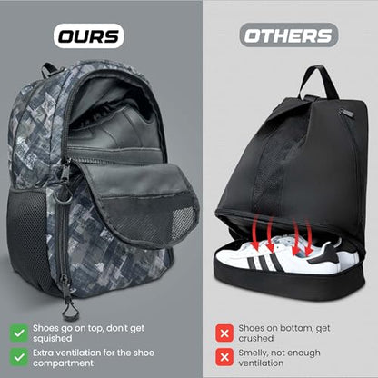 Soccer & Basketball Sports Bag with Ball Pump - Basketball Backpack with Separate Ball & Shoes Holder Compartment, Soccer Basketball Football & Volleyball Bag with Large Capacity - color: Grey, style: With Ball Pump