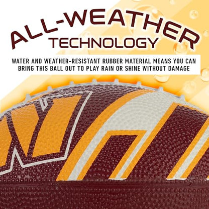 Franklin Sports NFL Team Footballs - Rubber Youth Mini Balls for All Teams - Kids 8.5" Football + Air Pump Sets - Official NFL Licensed - style: Washington Commanders