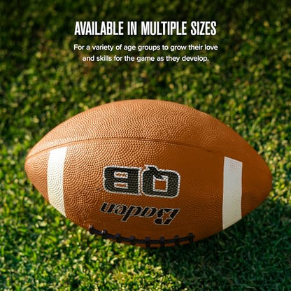 Baden QB Rubber Football | Molded Rubber Cover and Laces Holds up to Tough Conditions | Ideal for Backyard Play, Camps & Leagues | Brown | Pee-Wee, Junior, Youth, Official Sizes - size: Pee-Wee Size 5, style: Single Ball