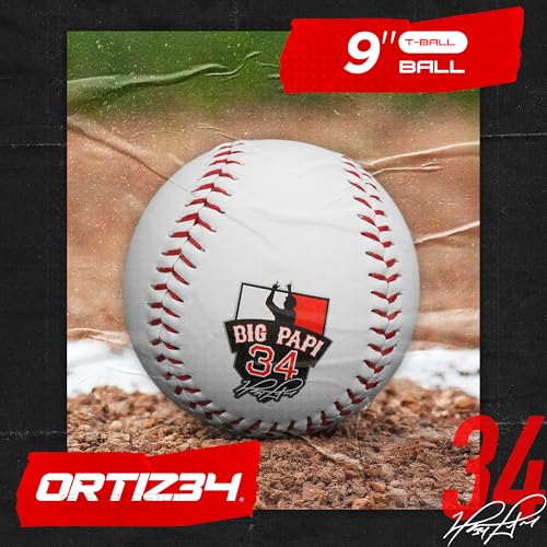 9" Graffiti T-Ball Glove- David Ortiz Graffiti Youth Baseball Glove- Right Hand Throw, Easy to Close, No Break-in Needed, Lightweight, Made for Youth - color: Green/Red