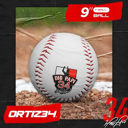 9" Graffiti T-Ball Glove- David Ortiz Graffiti Youth Baseball Glove- Right Hand Throw, Easy to Close, No Break-in Needed, Lightweight, Made for Youth - color: Green/Red