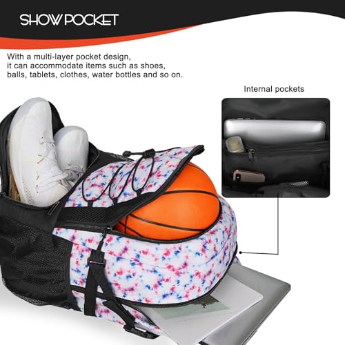 Goloni Basketball Backpack,Large Sports Bag with Ball Compartment & Shoe Compartment,Basketball Bag Fit Volleyball, soccer,Gym - color: Fireworks Display