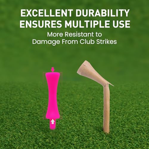 FINGER TEN Plastic Golf Castle Tees Step Down Unbreakable Mixed or Same Height Value 100 Count, 2 3/4, 2 1/4, 2, 1 3/4, 1 1/2 Inch Length Colorful for Practice