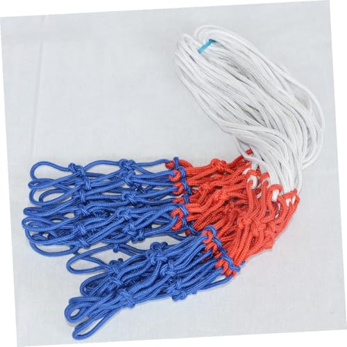 Tricolor Nylon Basketball Net Replacement 4pcs Portable Sturdy Outdoor Basketball Mesh for Competition and Backyard Hoop Use
