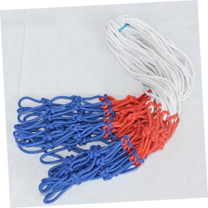 Tricolor Nylon Basketball Net Replacement 4pcs Portable Sturdy Outdoor Basketball Mesh for Competition and Backyard Hoop Use
