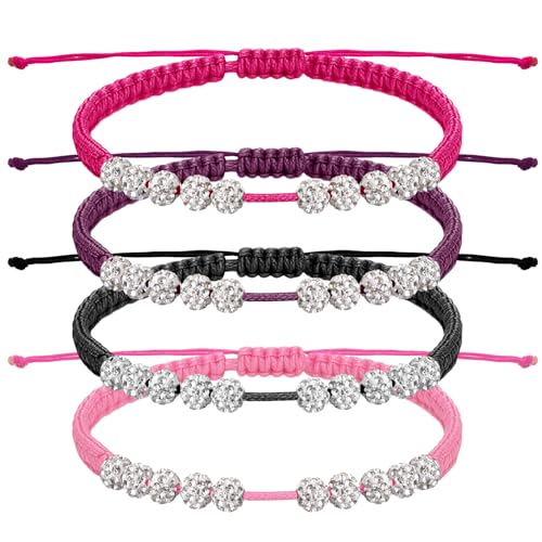Quelay Golf Score Counter Rhinestones 10 Beads Adjustable Golfer Bracelets Gifts for Women, Golf Stroke Counter Bracelets - color: Multicolor