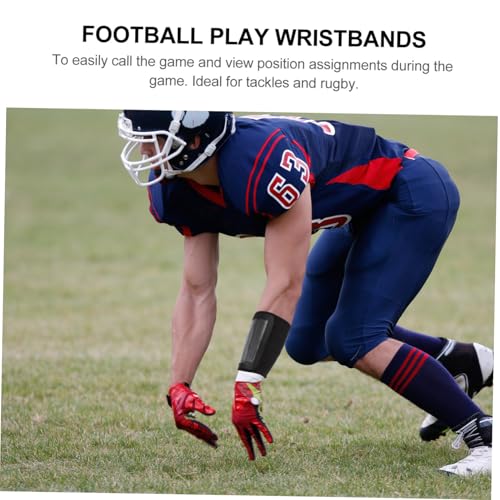 minkissy Tactical Football Wristband Medium Size, Quarterback Play Wrist Cover with Multi-Function Arm Card, Soft Outdoor Sports Wrist Protector for Youth Football and Rugby
