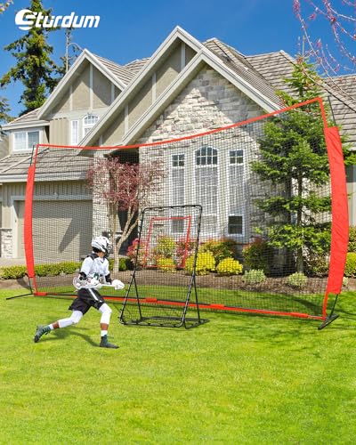 20x10ft Barricade Backstop Net, Ball Sports Barrier Netting, Protection Screen for Baseball Softball Lacrosse Soccer Hockey Training for Backyard with Carry Bag